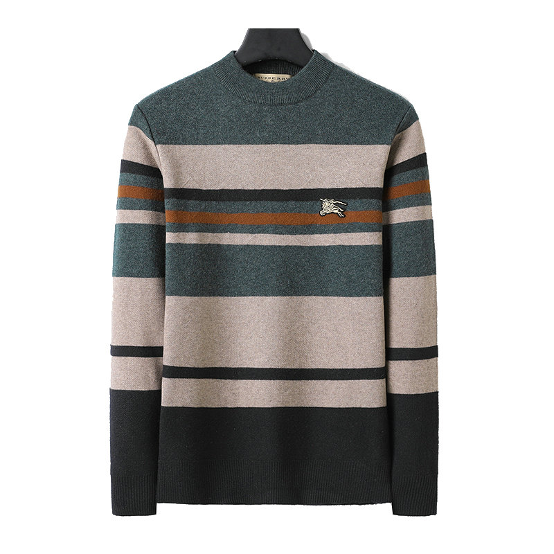 burberry pulls et sweat-shirts pour homme gray green strip classic pony
